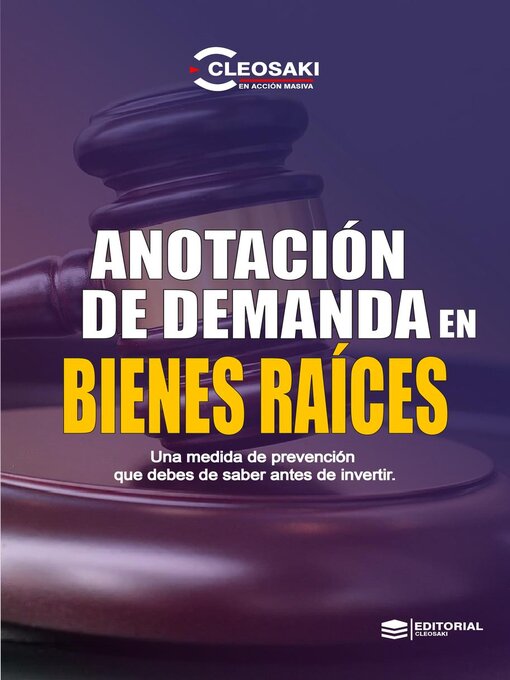Title details for Anotacion de Demanda en Bienes Raices by Cleosaki Montano - Available